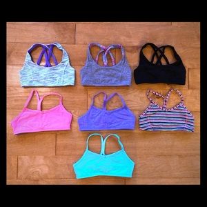 Lot of seven Girls Ivivva Sports Bra Tops size 10